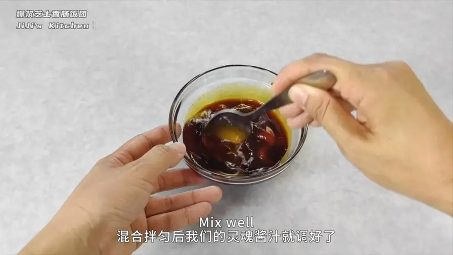 Popping cheese sausage rice balls, as long as the pan can complete the breakfast that children love step 0