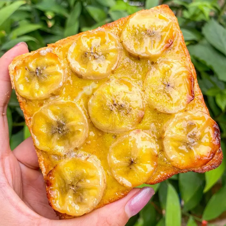 Delicious non-fat ❗️ banana roasted ㊙️ toast five minutes fast breakfast