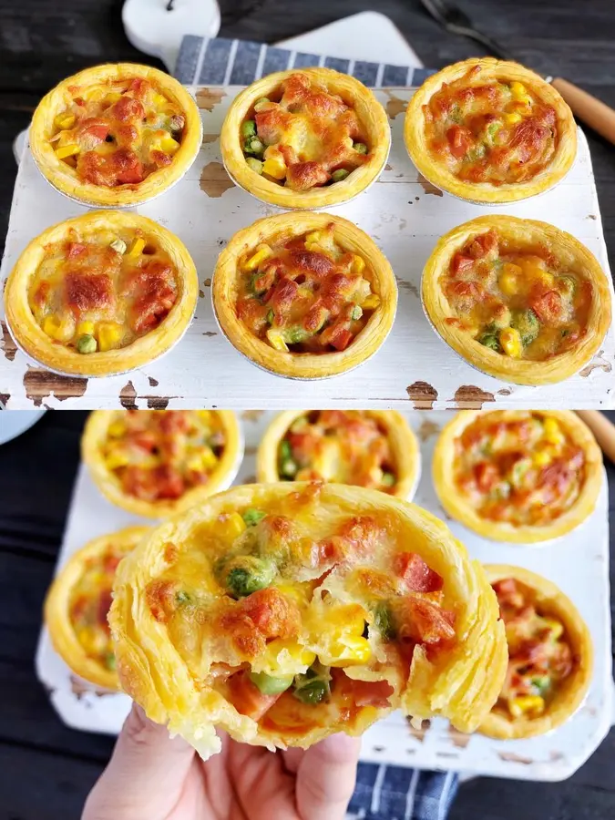 Egg tart skin version of vegetable cups, nutritious low-fat casual snacks, fast breakfast, children's favorite