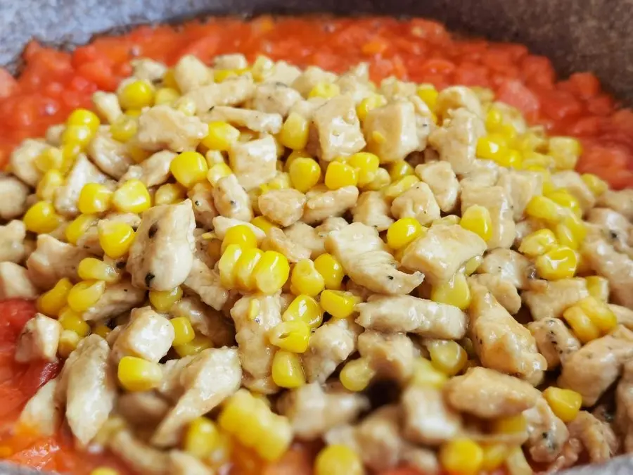 Braised chicken breast with tomato and corn|Bibimbap is super beautiful step 0