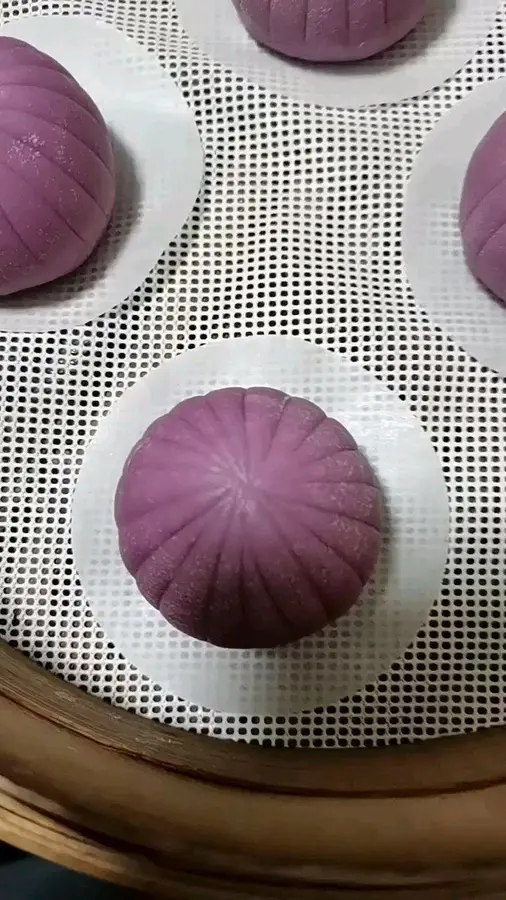 Purple sweet potato flower steamed buns step 0