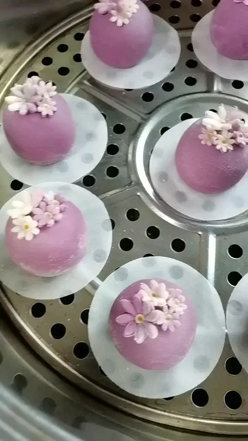 Purple sweet potato flower steamed buns step 0