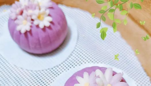 Purple sweet potato flower steamed buns