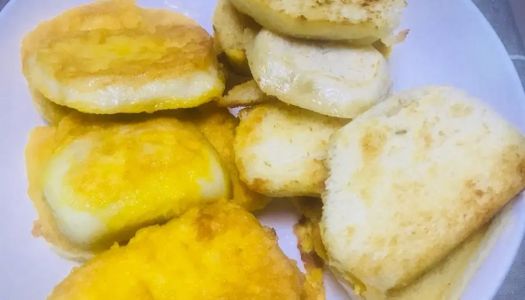 Chinese simple breakfast - fried steamed buns