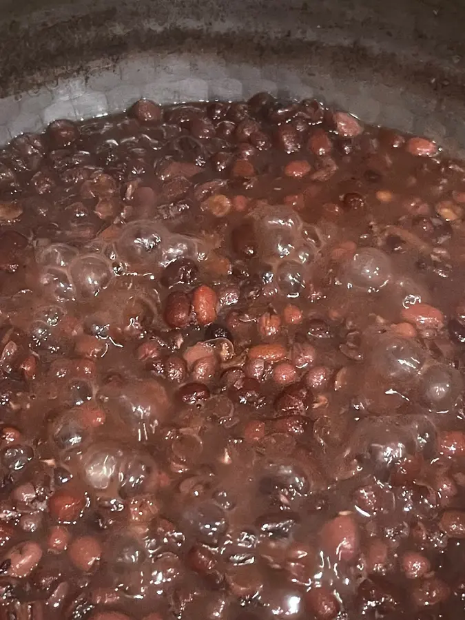 Chinese breakfast|red beans and black glutinous rice + glutinous rice balls  step 0