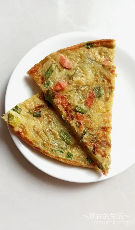 Chinese Pizza - Nutritious Vegetable Egg Cake (Super Quick Nutritious Breakfast)