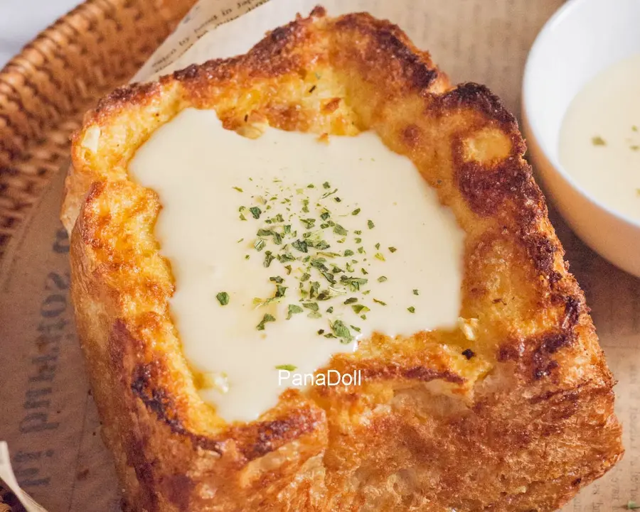 How to take it! Let me have a garlic cheese toast breakfast for 7 days in a row! step 0