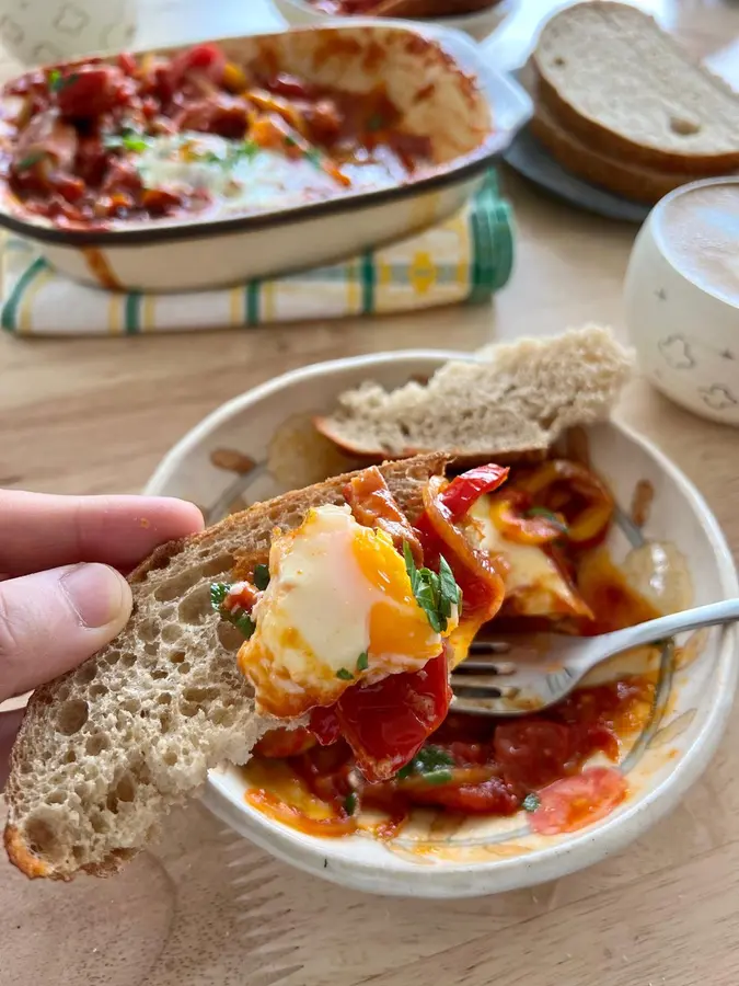 Brunch brunch|Bread killer Catalan baked eggs step 0