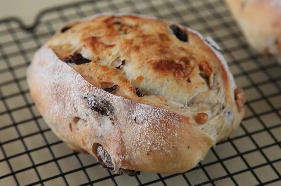 Raisins and walnuts soft European bread