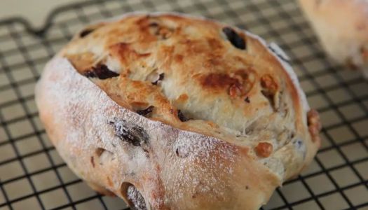 Raisins and walnuts soft European bread