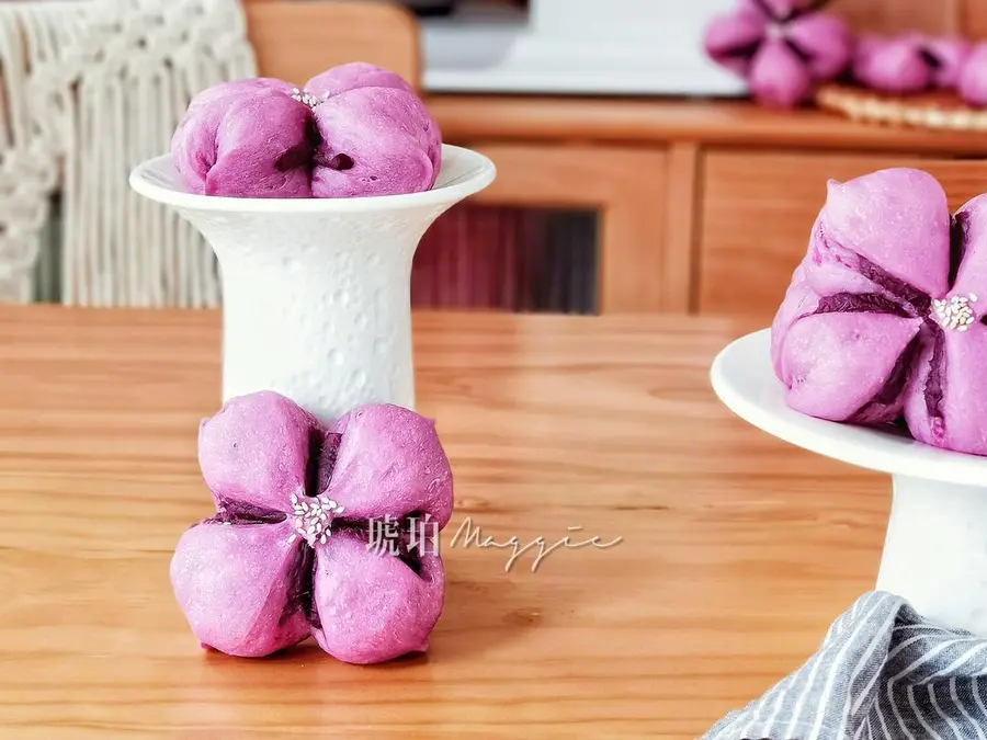 Lilac  purple sweet potato soft bread step 0